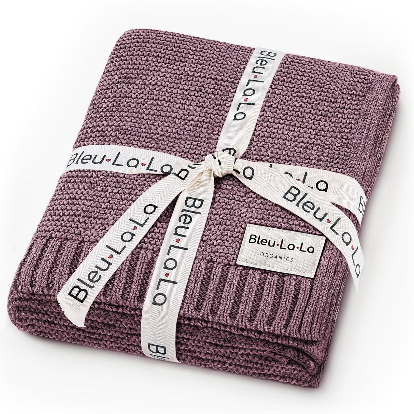 Heritage Knit Organic Cotton Receiving Swaddle Blanket for Girls - 100% Luxury Organic Cotton Knit Warm Cozy Crib Quilt Swaddle Blanket for Newborns Infants Babies & Toddlers (0-2Yrs - Sugar Plum)
