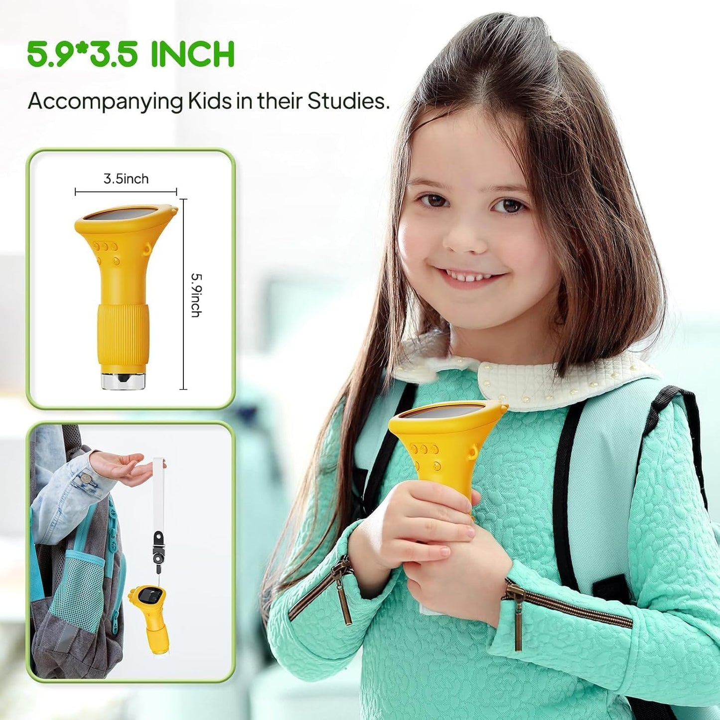 Kids Microscope - Ashfly 1000X Portable Microscope for Kids, Photo & Video Miniscope Pocket Microscope Gifts, 2'' Digital Screen Microscopes for 3-12 Age Years Old Boys Girls Toys