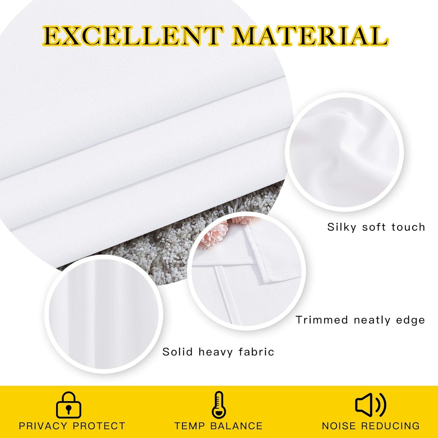 NICETOWN White Room Darkening Draperies and Curtains - Home Fashion Energy Saving Grommet Top Room Darkening Drape Panels for Bedroom (Set of 2, 66 by 90 Inch, White)
