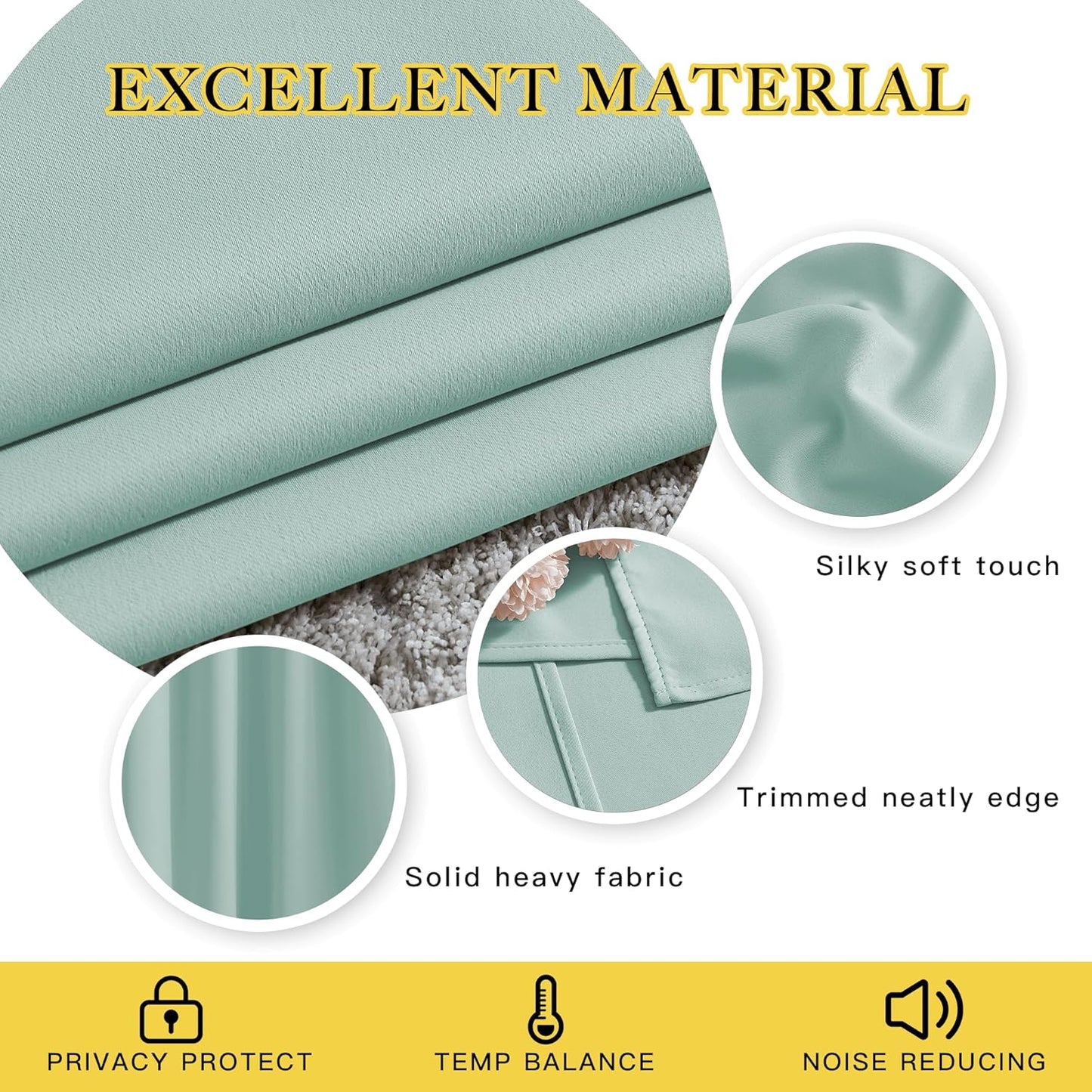 NICETOWN Blackout Curtains for Girls Room - Thermal Insulated Solid Grommet Room Darkening Panels/Drapes for Girl's Bedroom (Aqua Blue, 1 Pair, 46 by 54-Inch)