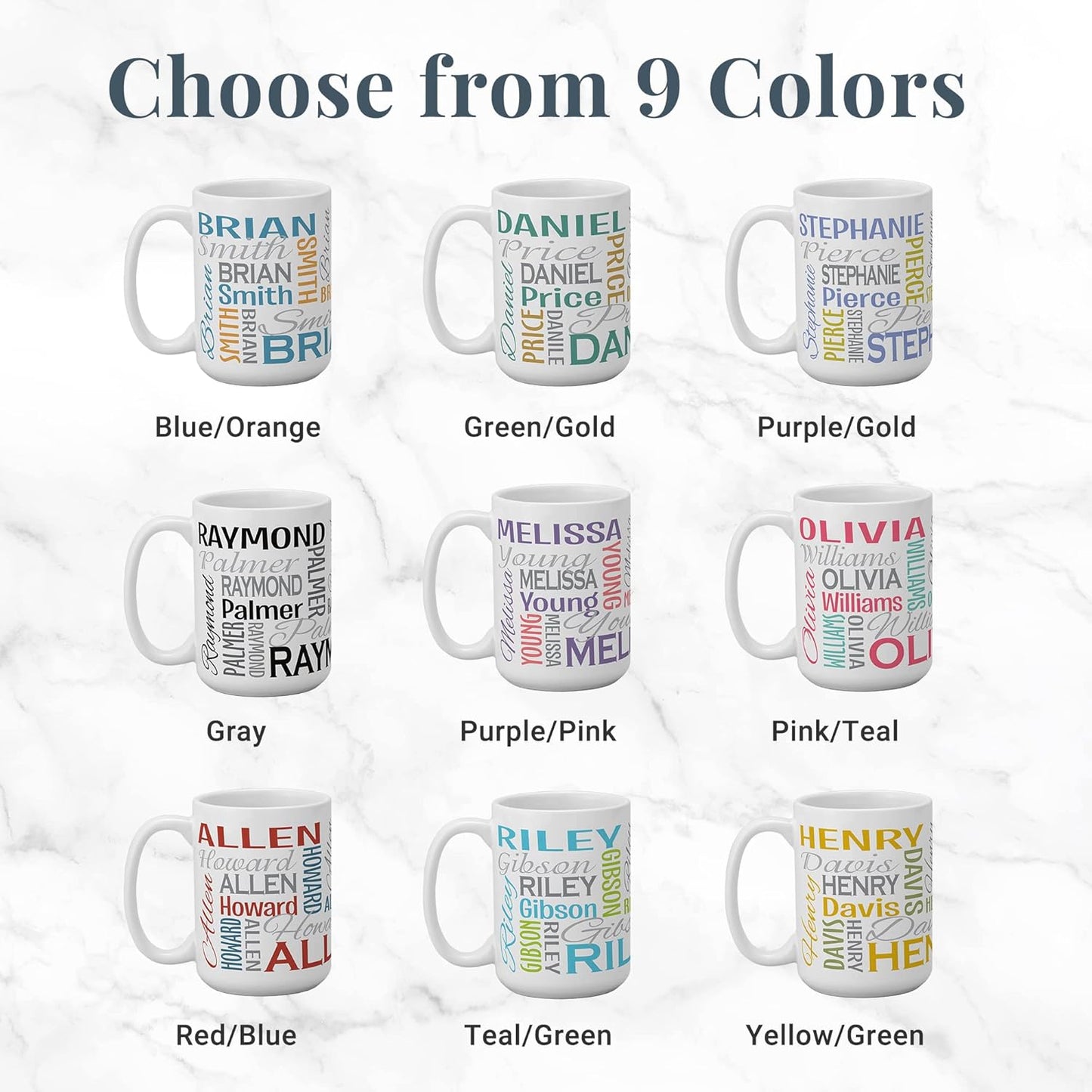 Let's Make Memories Personalized Your Name Signature Mug - Custom 15oz Coffee Mug - Stocking Stuffer - For Christmas - Pink/Teal