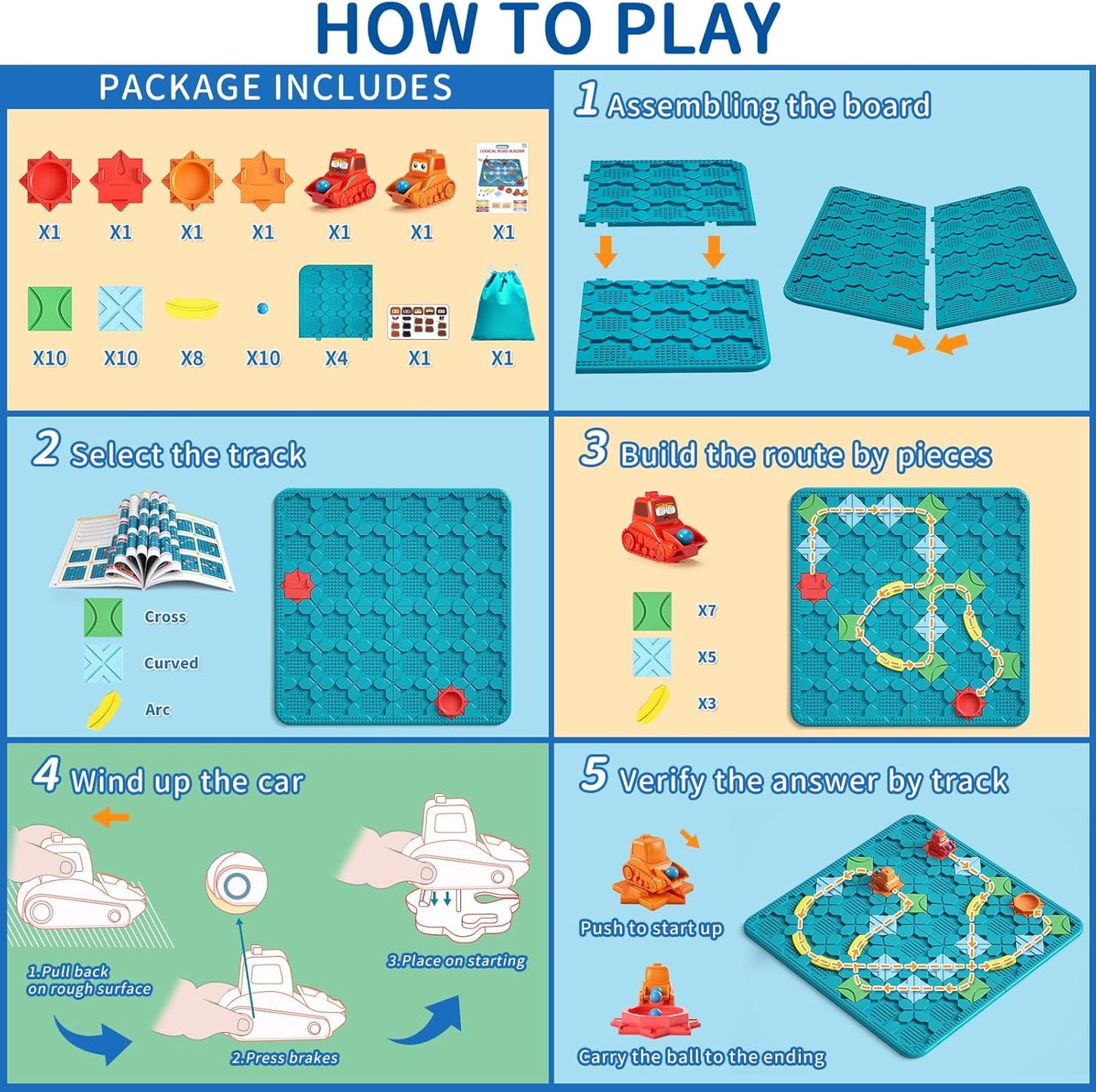 Kids Board Games Learning Toys, STEM Educational Logic Kits with 200+ Challenges & 4 Difficulty Levels, Brain Puzzles Maze Games for Boys Girls Ages 3-10 Birthday Gifts