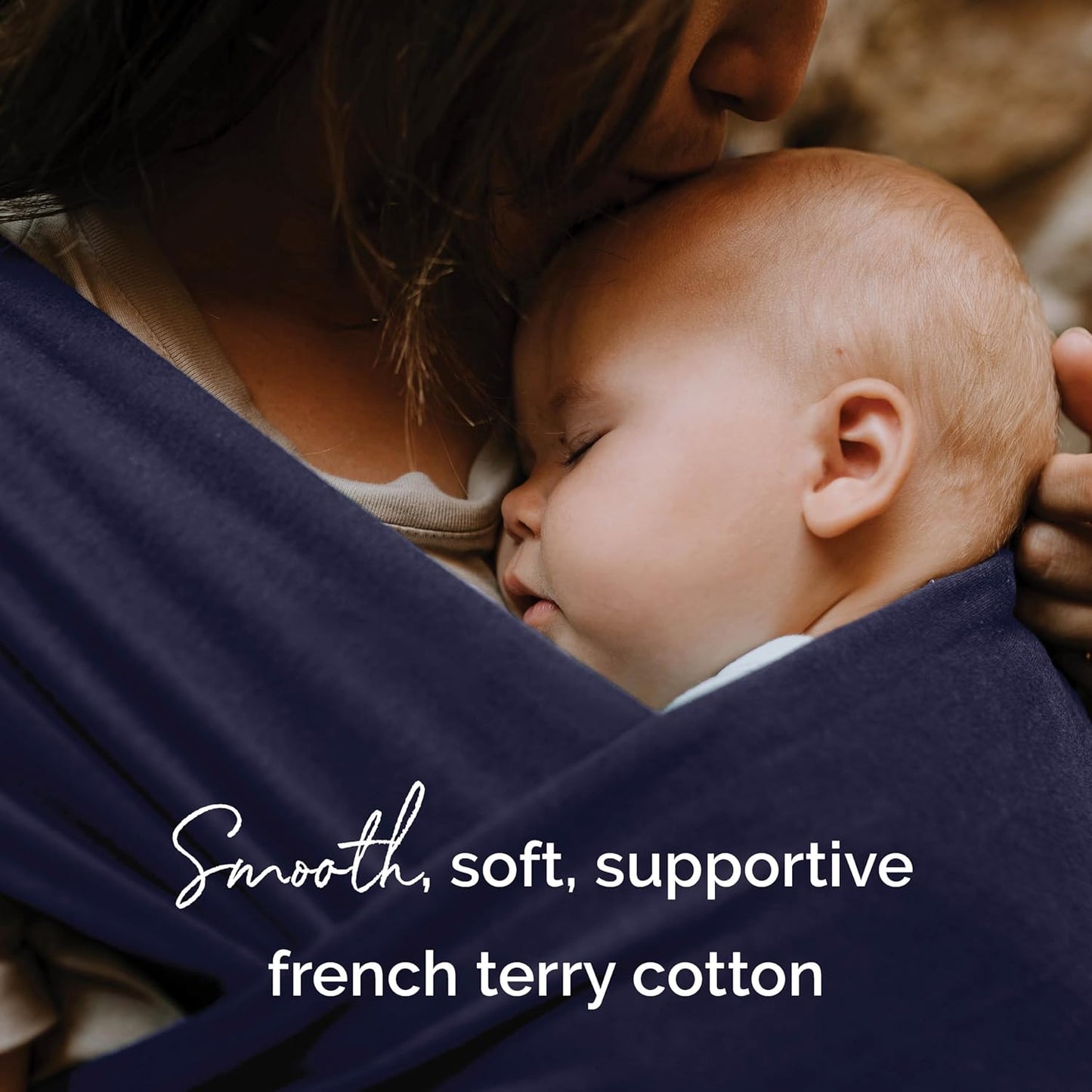 Boba Baby Wrap Carrier – Original Baby Sling Carrier for Newborns (7–35 lbs), Soft, Secure, Hands-Free & Ergonomic, Ideal for Comfortable Bonding, New Parents (Navy Blue)