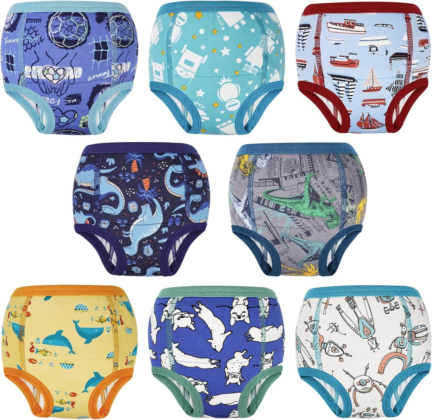 MooMoo Baby Absorbent Potty Training Pants 8 Packs Cotton Training Underwear for Boys 4T