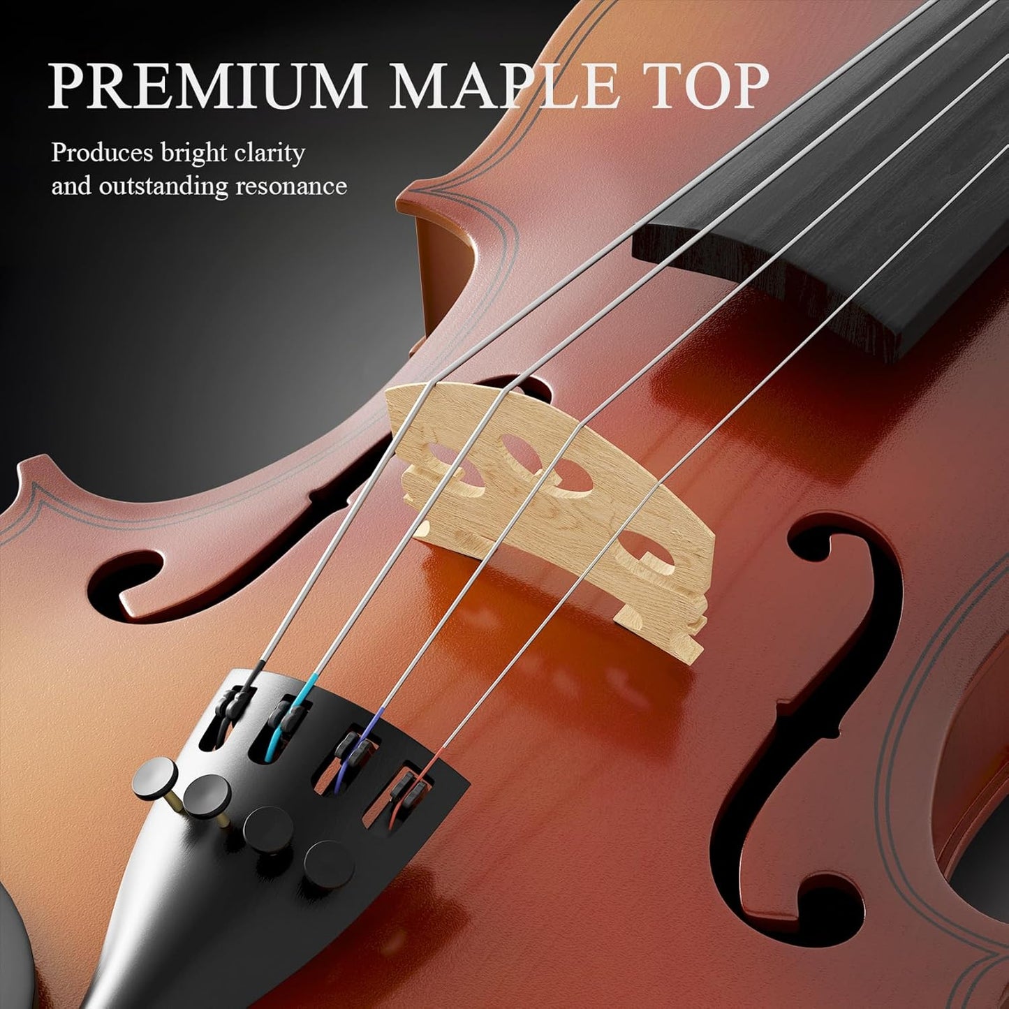 1/2 Beginner Violin Kit for Kids,Complete Violin Set with Case, Bow, Rosin,Natural