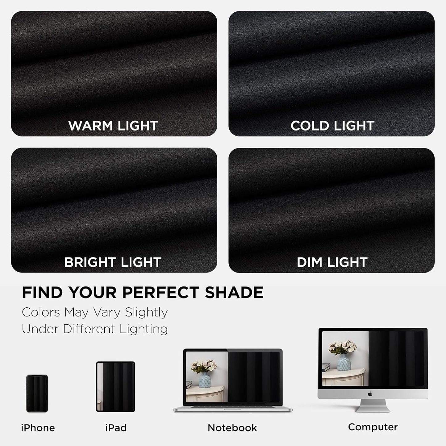Joydeco Blackout Curtains 95 Inch Length 2 Panels Set, Thermal Insulated Long Curtains& Drapes 2 Burg, Room Darkening Grommet Drapes for Living Room Bedroom Window (W52 x L95 Inch, Black)