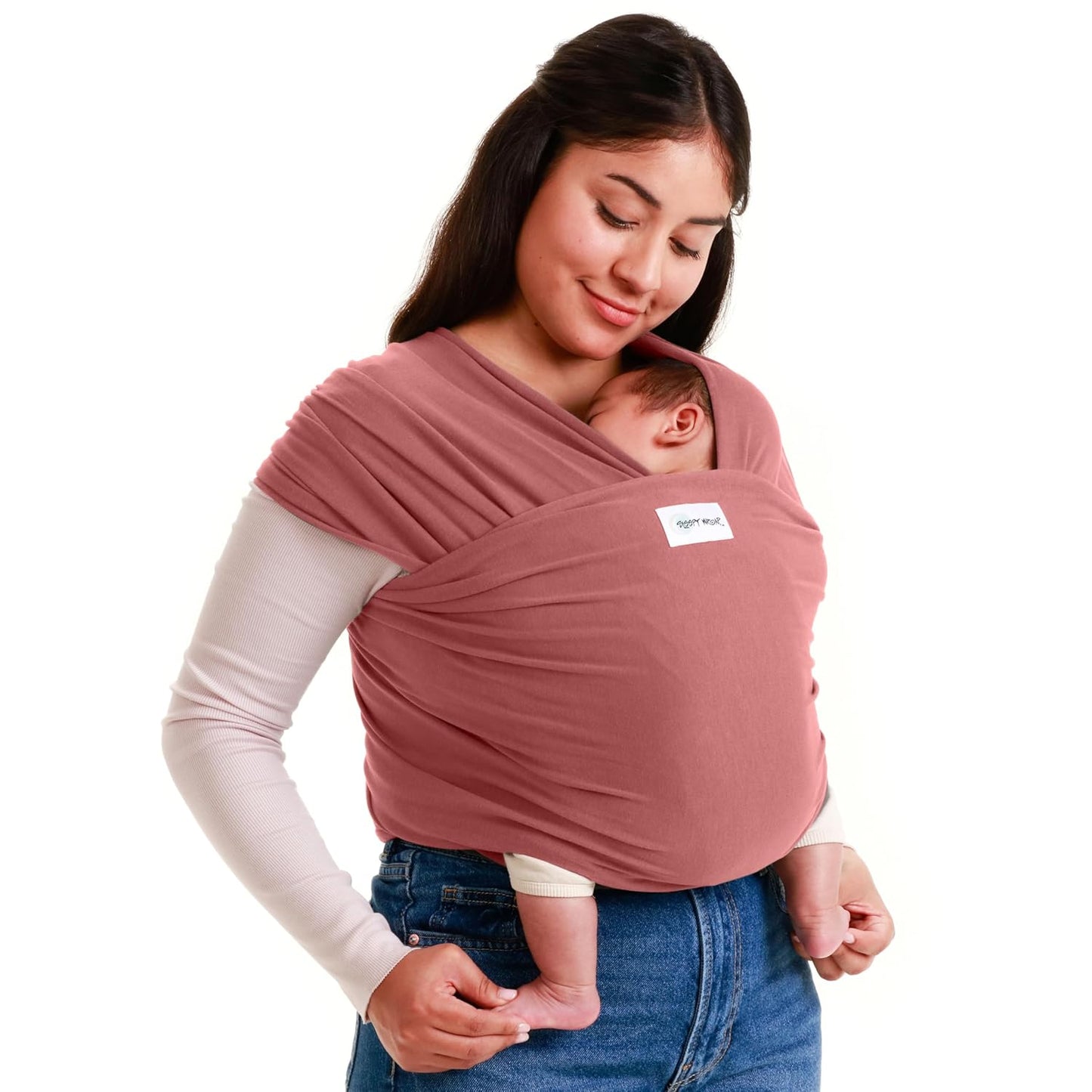 Sleepy Wrap Stretchy Ergonomic Baby Carrier Sling for Newborns to Toddlers - Hands-Free Lightweight Baby Wrap 7-35 lbs (Pink)