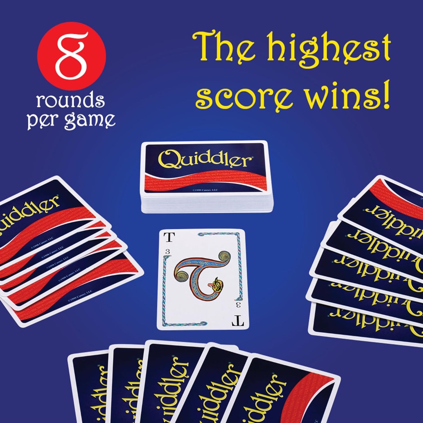 Quiddler Card Games for Kids - Playing Cards Word Games, Deck of Cards, Fun Family Games for Kids and Adults, Game Night, Travel Games, Multi-Player, Ages 8+