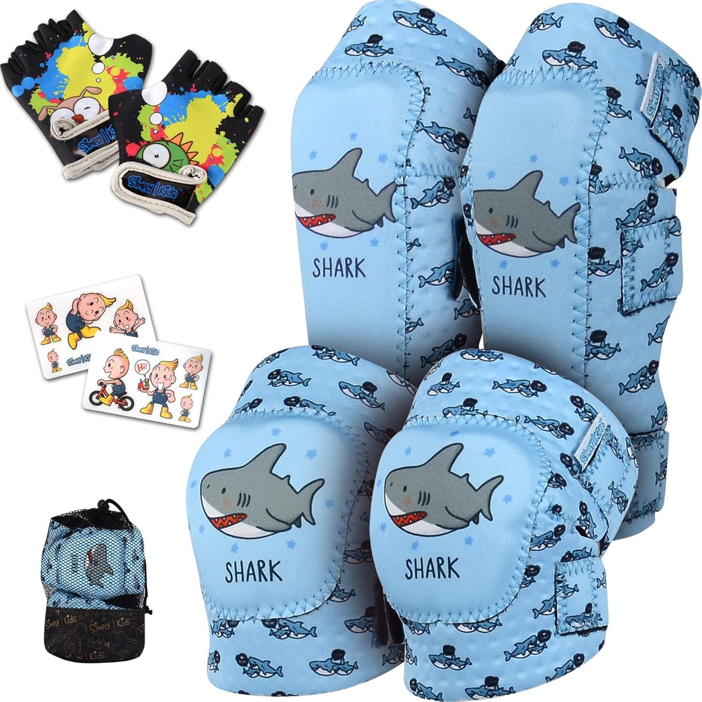 Soft-Style Kids Knee and Elbow Pads with Bike Gloves, Flexible Impact-Resistant Gear for Ages 2-11, Designed for Balance Bikes, Roller-Skating, and Skateboarding
