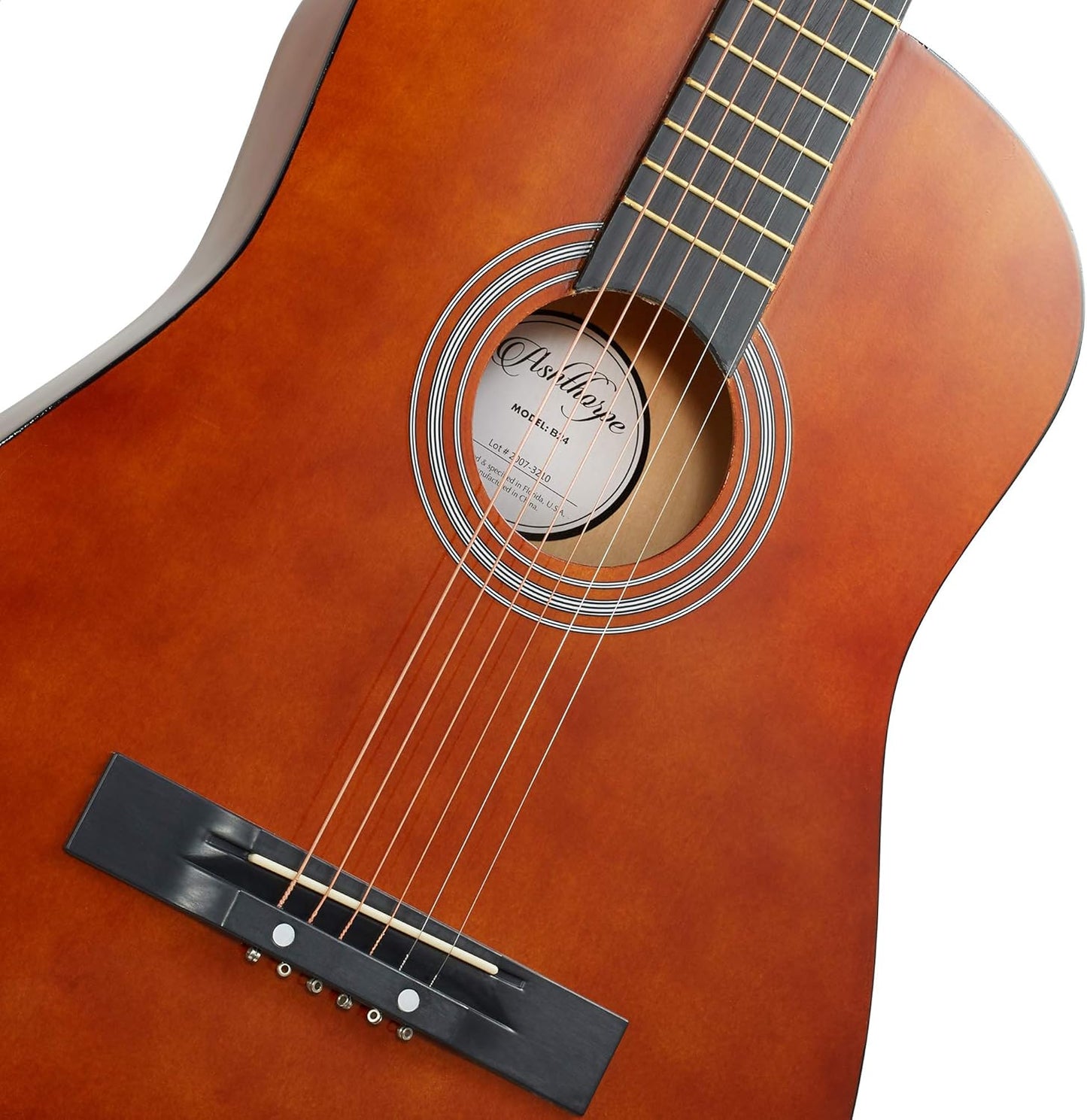 Ashthorpe 38-inch Beginner Acoustic Guitar Package (Brown), Basic Starter Kit w/Gig Bag, Strings, Strap, Tuner, Pitch Pipe, Picks