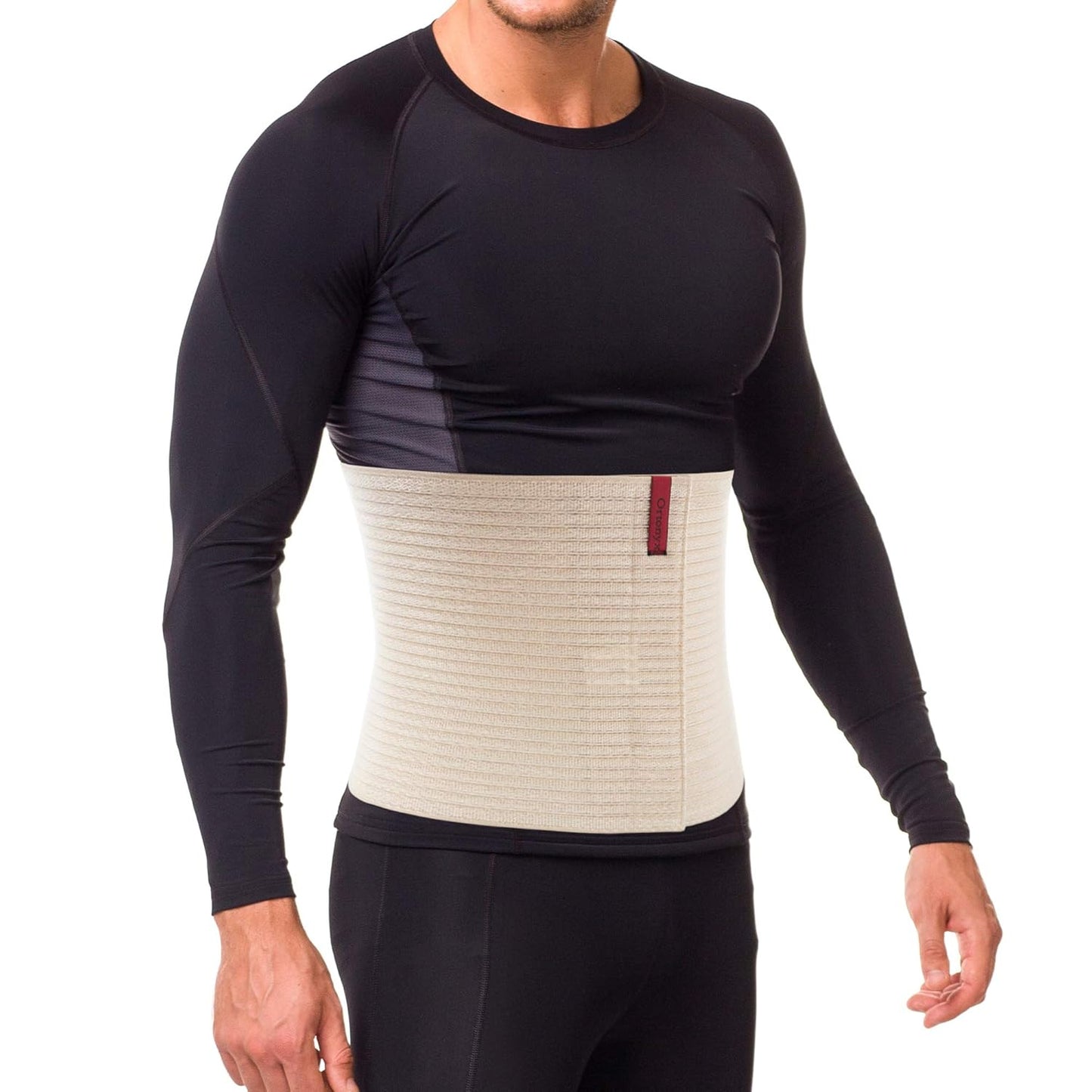 ORTONYX 10.25" Abdominal Binder for Men and Women/Postpartum Post-operative Post-surgery Wrap/Abdomen Navel Umbilical Hernia Support Belt / 524010 Beige 3XL Plus Size