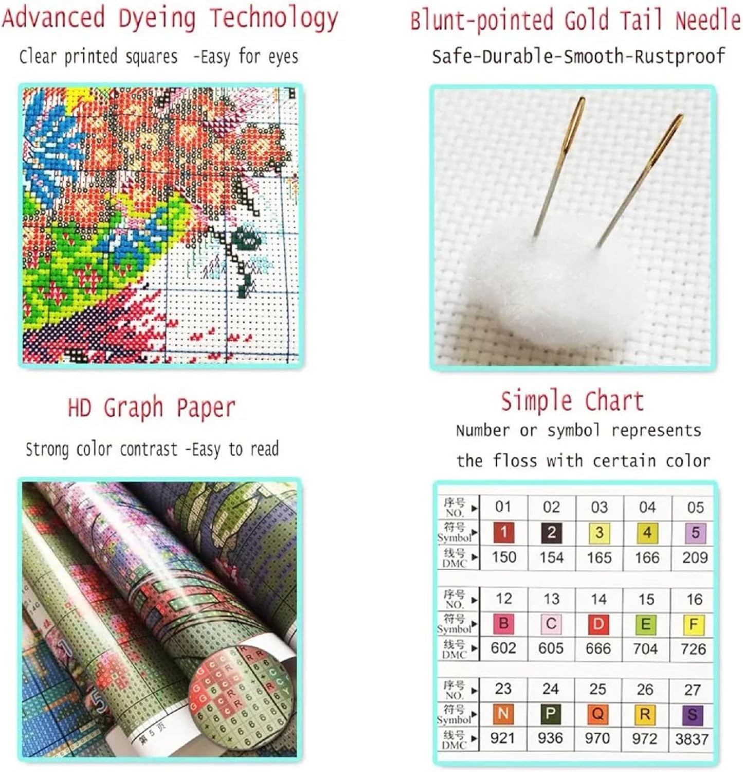 Stamped Cross Stitch Kits - Beach Night Landscape Counted Cross Stitch Kits for Beginners Adults Needlepoint Cross-Stitch Patterns-Colorful Cat 16x20 inchs