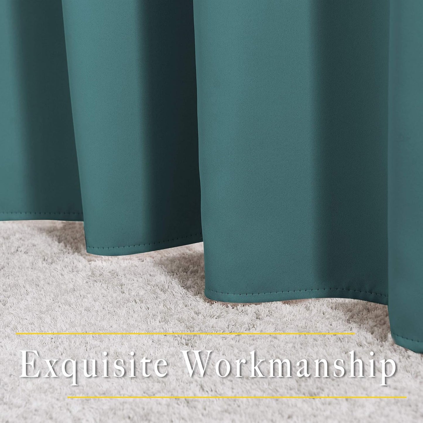 NICETOWN Room Darkening Slding Glass Curtain Panels - Window Treatment Thermal Insulated Grommet Light Blocking Drapes for Bedroom/Home Office (2 Panels, 80 by 84, Sea Teal)