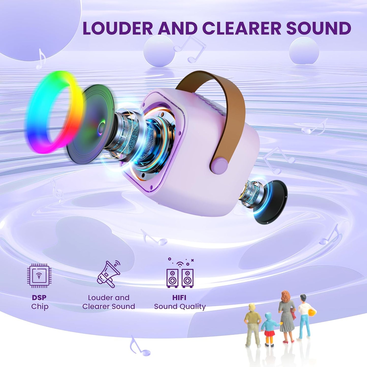 Karaoke Machine for Kids Toys for 4-12+ Year Old, Mini Portable Bluetooth Speaker with 2 Wireless Microphones, Birthday Party for Girls Boys