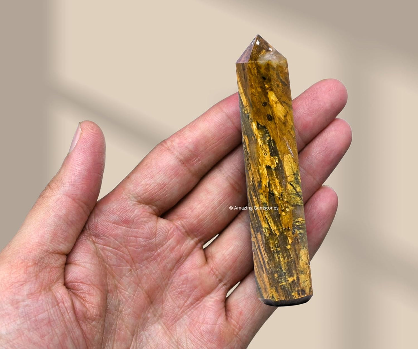 Amazing Gemstone Nellite Crystal Towers ~ Natural Healing Crystal Point Obelisk for Reiki Healing and Crystal Grid (3- Inch)