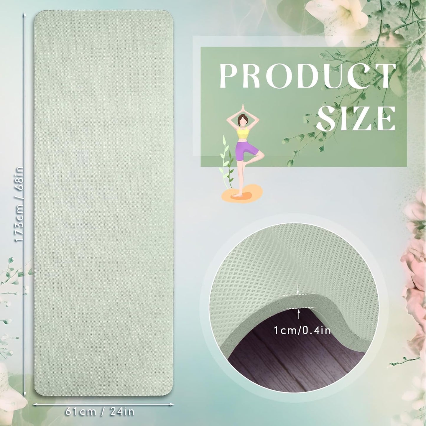 Timgle 6 Pcs 10mm Thick Yoga Mat Bulk, 68 x 24 Inches, Anti-Slip Tear-Resistant Exercise Mat for Adult Fitness, Stretching, Workout and Studio