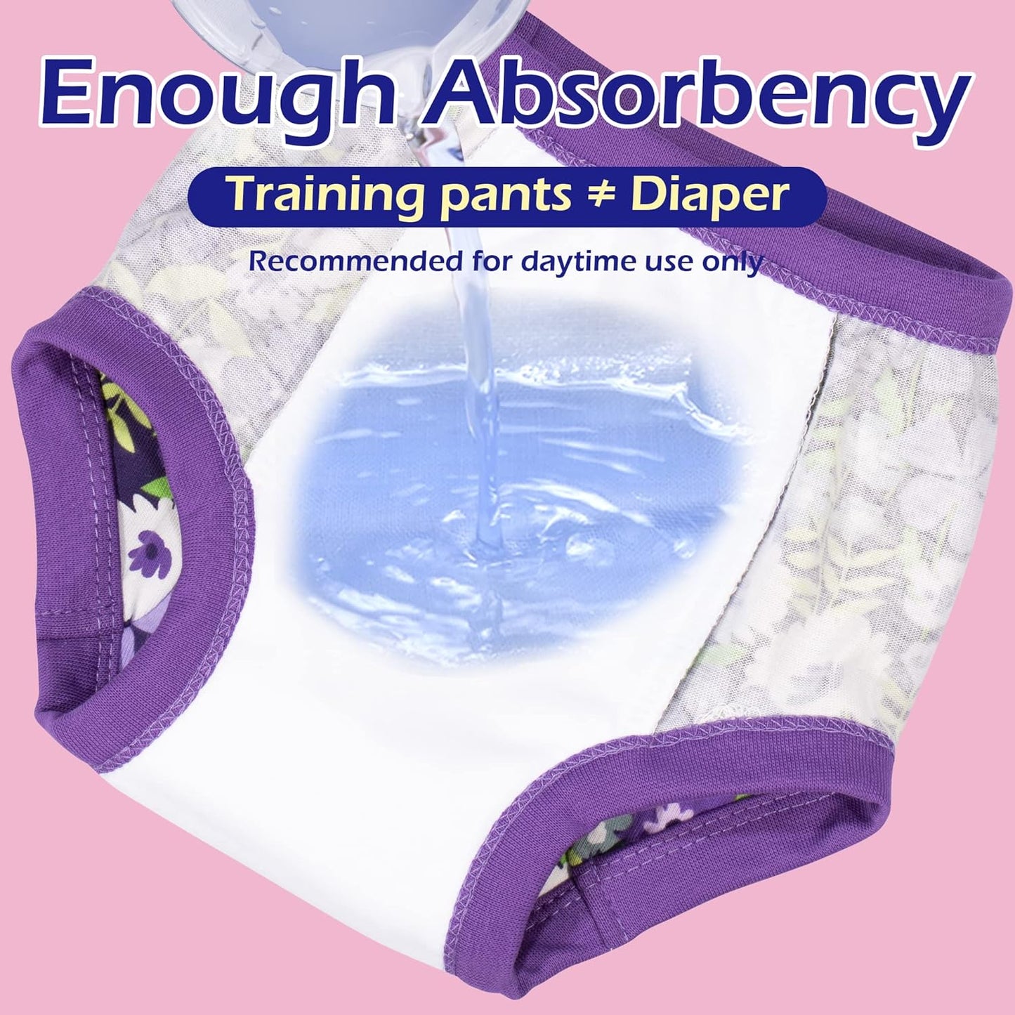 BIG ELEPHANT Potty Training Underwear - 10 Pack, 100% Cotton Absorbent Unisex Toddler Pee Pants for Boys Girls