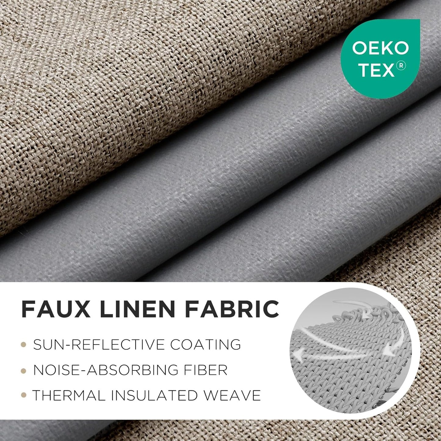 Joydeco Linen Blackout Room Divider Curtains, Extra Wide Sliding Door Drapes Living Room Curtains, 1 Panel 100W x 84L Inch Patio Door Drapes for Room Privacy