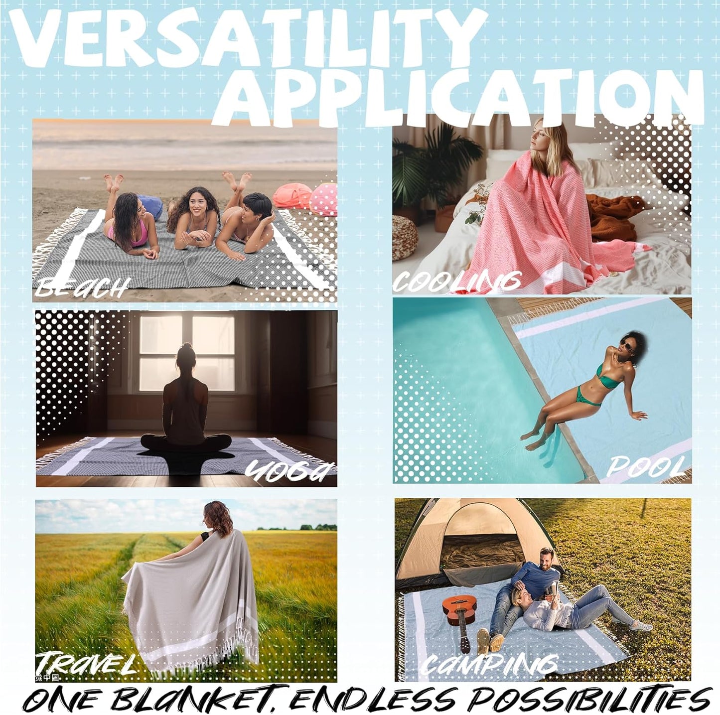 Jumbo Turkish Beach Towel Blanket Picnic Ourtdoor Mat Oversized Sandproof Fast Dry Thin Extra Large XL Big Huge Compact Soft Cotton Cute Summer Vacation Gifts Travel Essential Cruise Ship Accessories