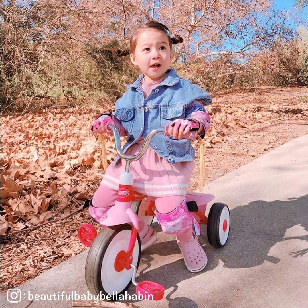 Soft-Style Kids Knee and Elbow Pads with Bike Gloves, Flexible Impact-Resistant Gear for Ages 2-11, Designed for Balance Bikes, Roller-Skating, and Skateboarding