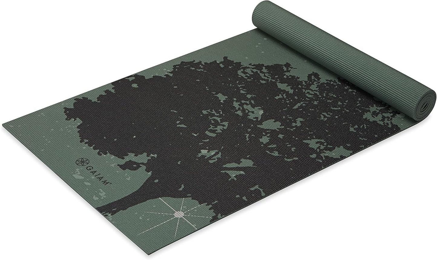 Gaiam Yoga Mat - Premium 6mm Print Extra Thick Non Slip Exercise & Fitness Mat for All Types of Yoga, Pilates & Floor Workouts (68"L x 24"W x 6mm Thick)
