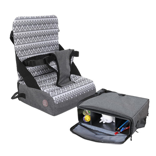 Dreambaby Grab ‘N Go Travel Booster Seat – Portable Toddler High Chair for Dining (6M-5Y) with Storage & Shoulder Strap