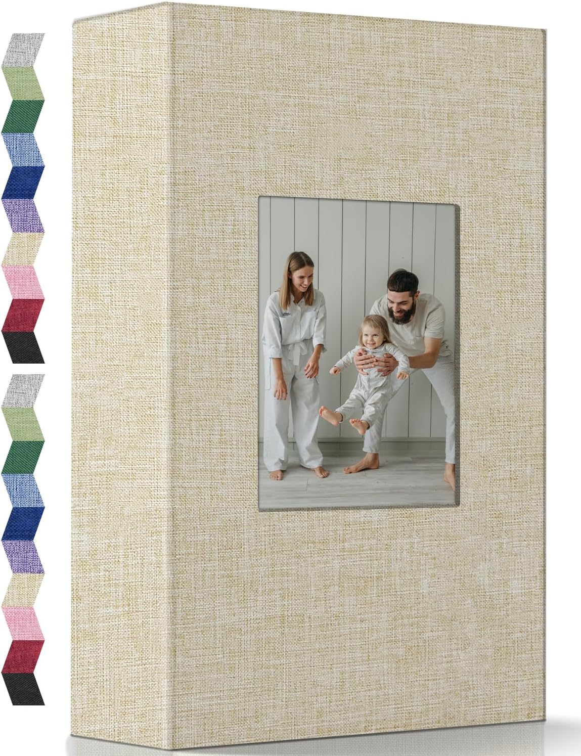 popotop Photo Album 4x6-300 Photos Linen Cover Photo Books with 300 Horizontal Pockets,Slip-in Picture Albums for Family Wedding Anniversary Baby Vacation Pictures