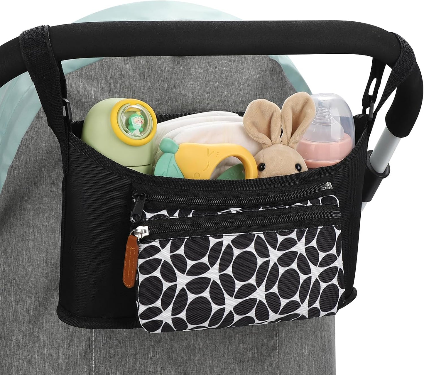 Accmor Universal Stroller Organizer with Detachable Phone Bag, Stroller Bag Caddy Organizer Stroller Accessories for Uppababy, Baby Jogger, Nuna, Doona, Britax Strollers