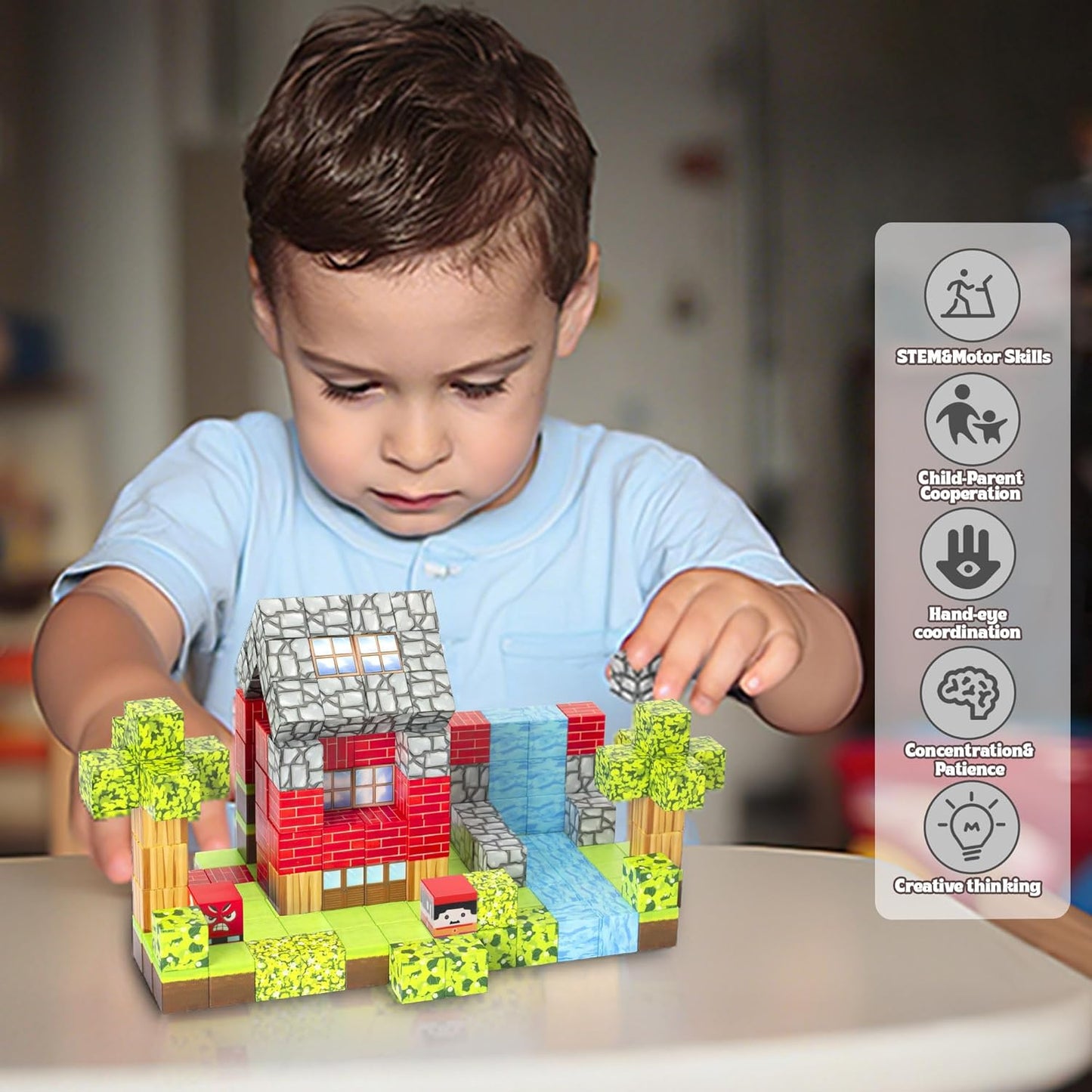 Magnetic Building Blocks STEM Toys for Kids Ages 3-12 – 120 PCS Educational Construction Set with Storage Bag, Safe & Durable Learning Toys for Toddlers Children Boys Girls