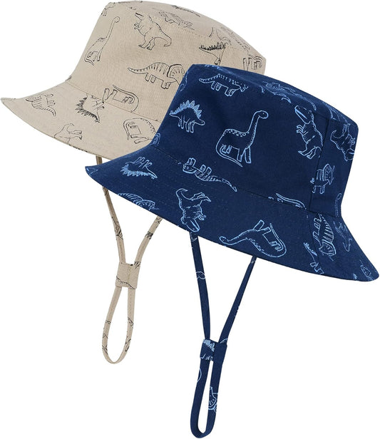 Durio Baby Bucket Sun Hat Toddler Hats Summer Beach Hat UPF 50+ Sun Protection Bucket Hats for Kids Baby Boy Girl Gifts 2Pack