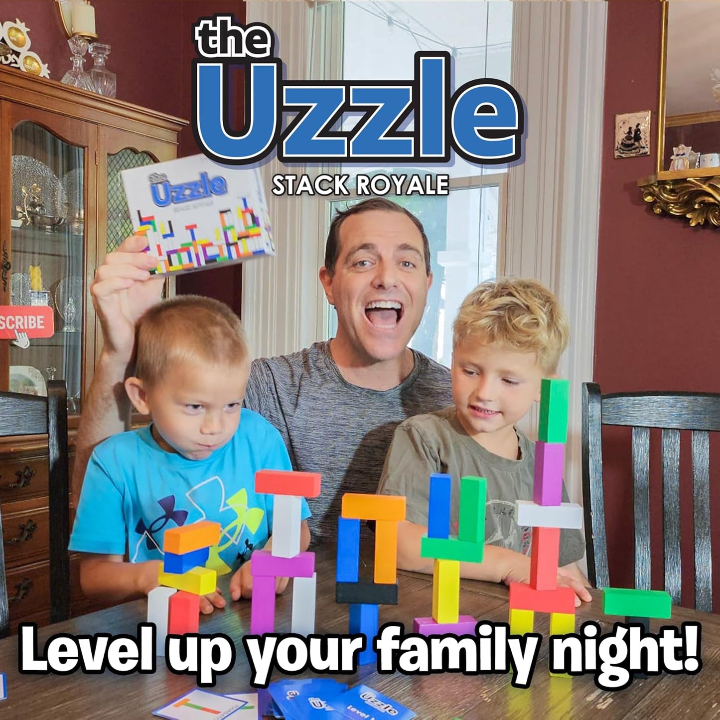 Stack Royale Board Game, Fast & Fun Family Board Game for Children & Adults, Color Block Puzzles Games for Ages 4+