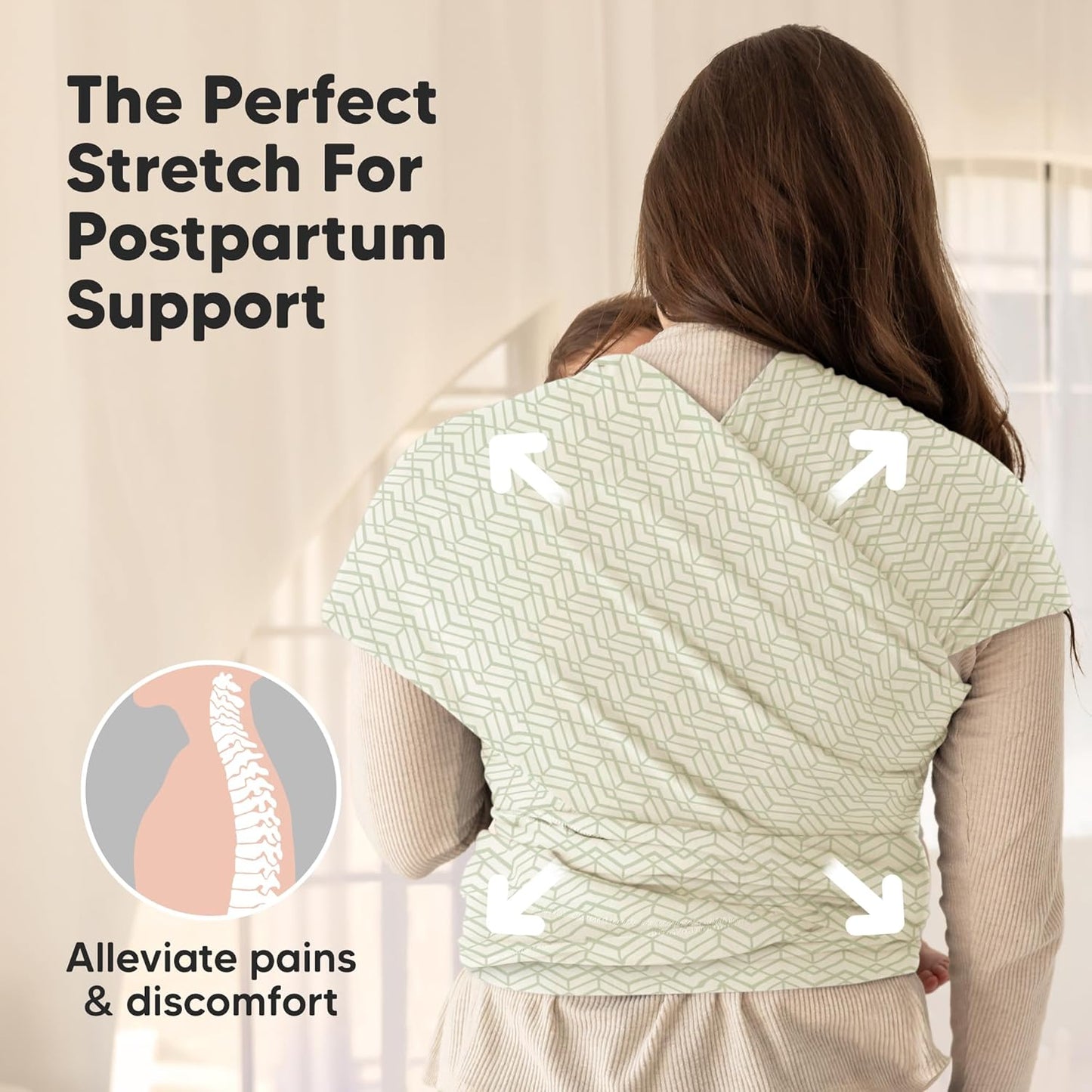KeaBabies Baby Wrap Carrier - All in 1 Original Baby Carrier Newborn to Toddler Sling, Easy to Wear, Hands Free Bonding, Lightweight, Breathable Infant Wraps (Chevron Maze)