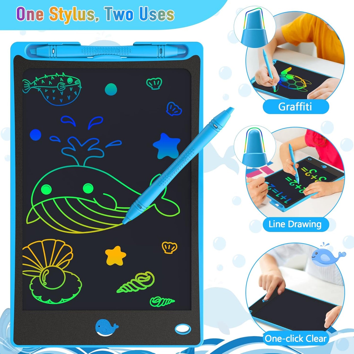 Hockvill LCD Writing Tablet for Kids 8.8 Inch, Toys for Girls Boys Drawing Pad for 3 4 5 6 7 Year Old Kids Toys, Children’s Day Gift Toddler Doodle Board Travel Essentials, Birthday Gift for Children