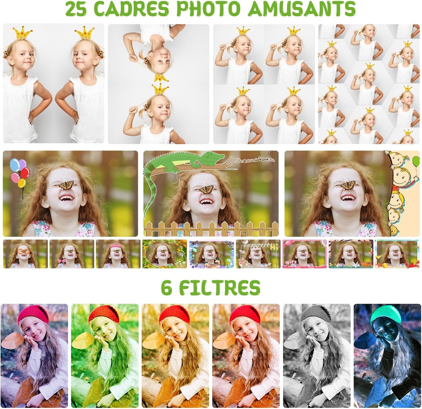 Kids Camera, Toddler Kid Digital Camera with 180°Flip Lens & 2.4in IPS Screen, Birthday Festival Gifts Present Toy for 4 5 6 7 8 9 10 11 Year Old Girls/Boys, 32 GB Card Included, X101