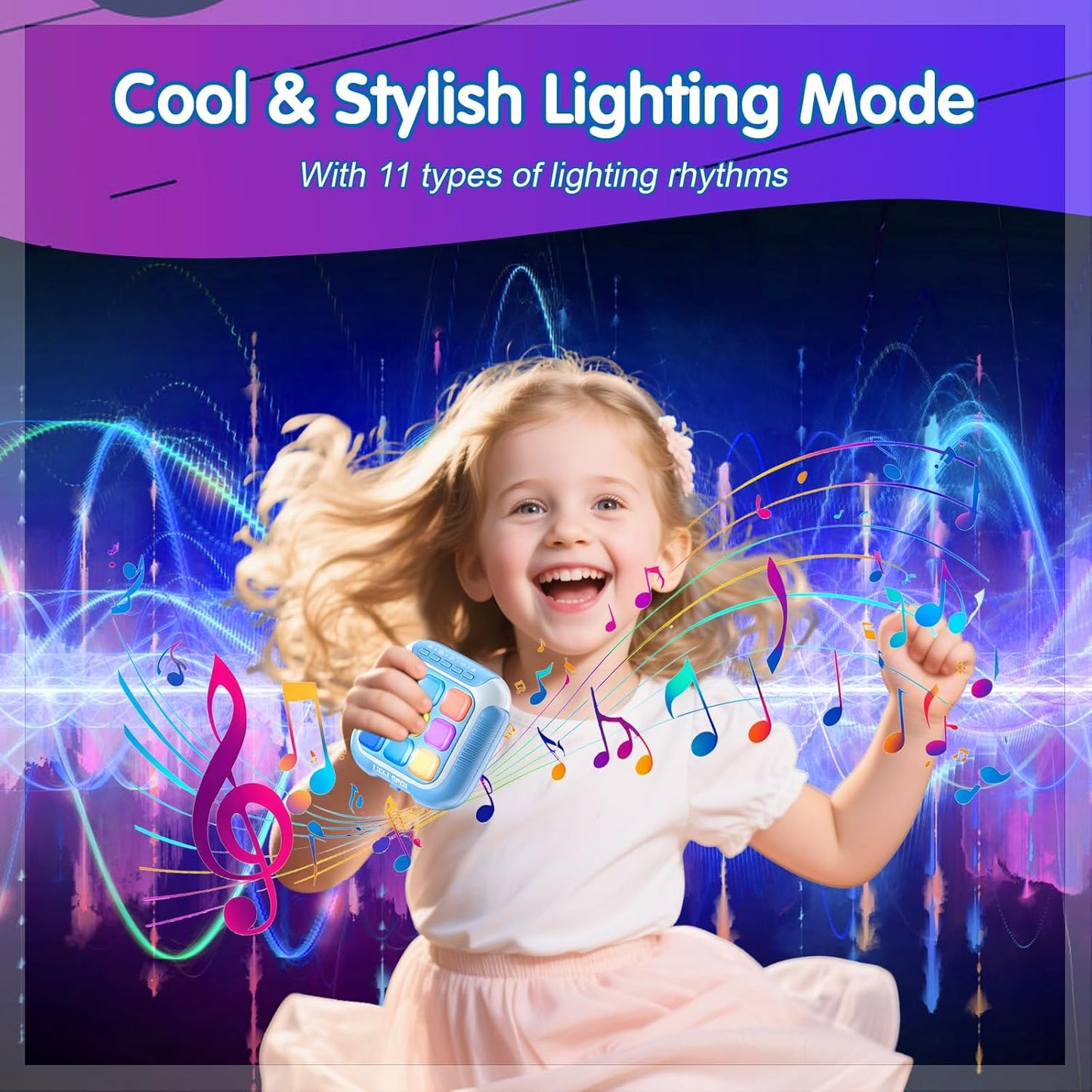 Tic Tac Toe Electronic Handheld Puzzle Game Console Fidget Toys w/ 7 Game Modes, Portable Fast and Fun Car Travel Press Games for Kids and Adults, Ideal Xmas Birthday Gifts for Ages 3+ (Blue)