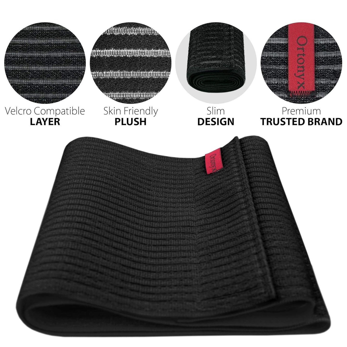 ORTONYX 10.25" Abdominal Binder for Men and Women/Postpartum Post-operative Post-surgery Wrap/Abdomen Navel Umbilical Hernia Support Belt / 524010 Black 3XL Plus Size