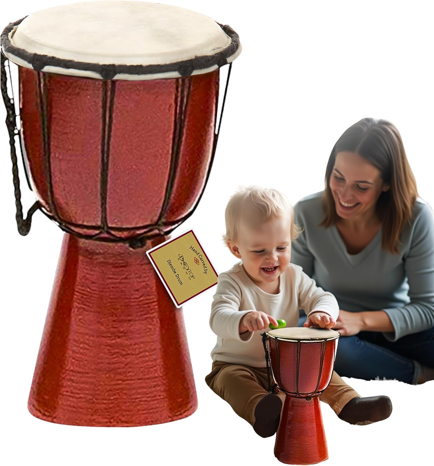 Drums Djembe Drum Djembe jembe is a Rope- goat skin Covered Goblet Drum Played by Hands West Africa style (4x8) Designed in the USA