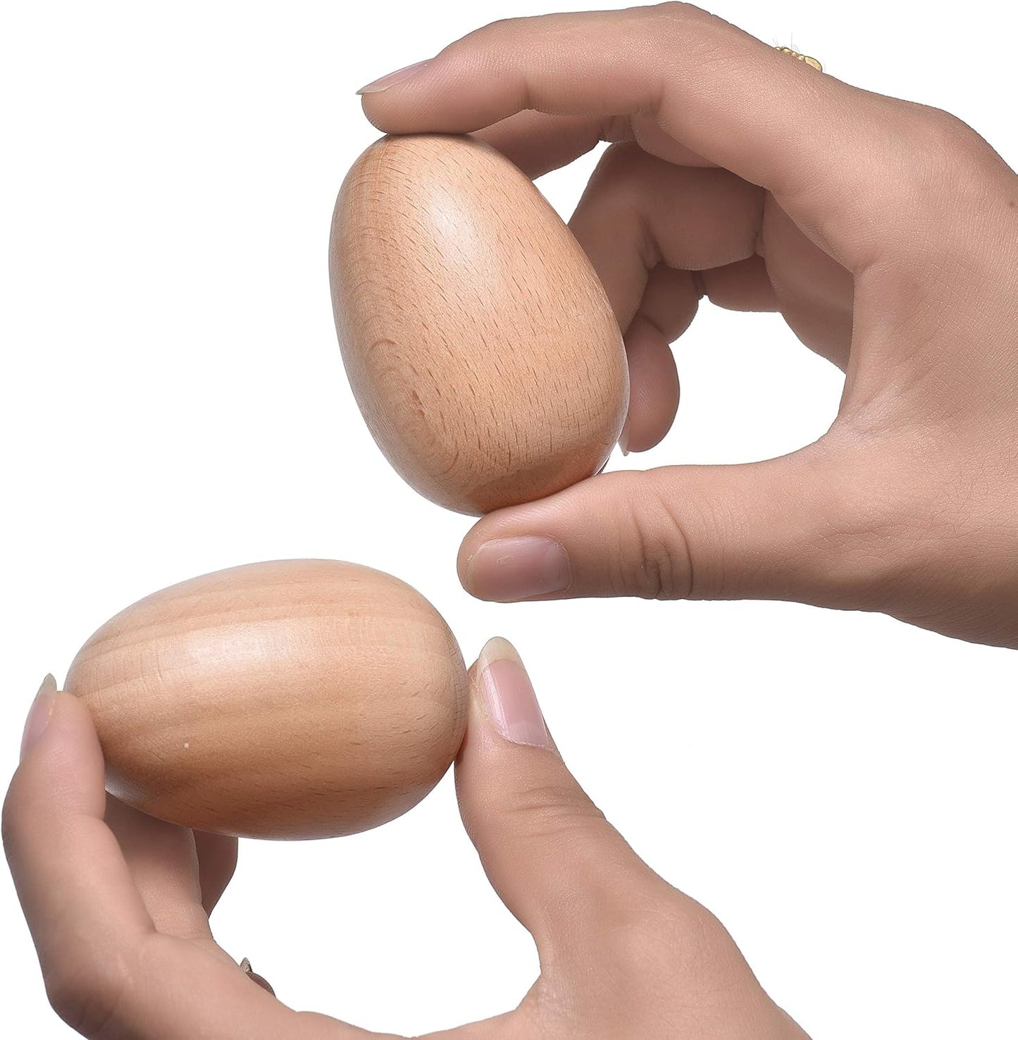 4 Pcs Musical Hand Percussion Instrument Set, Includes 1 Pair 8 Inch Rhythm Sticks Wood Claves and 1 Pair Wood Egg Shakers for Kids