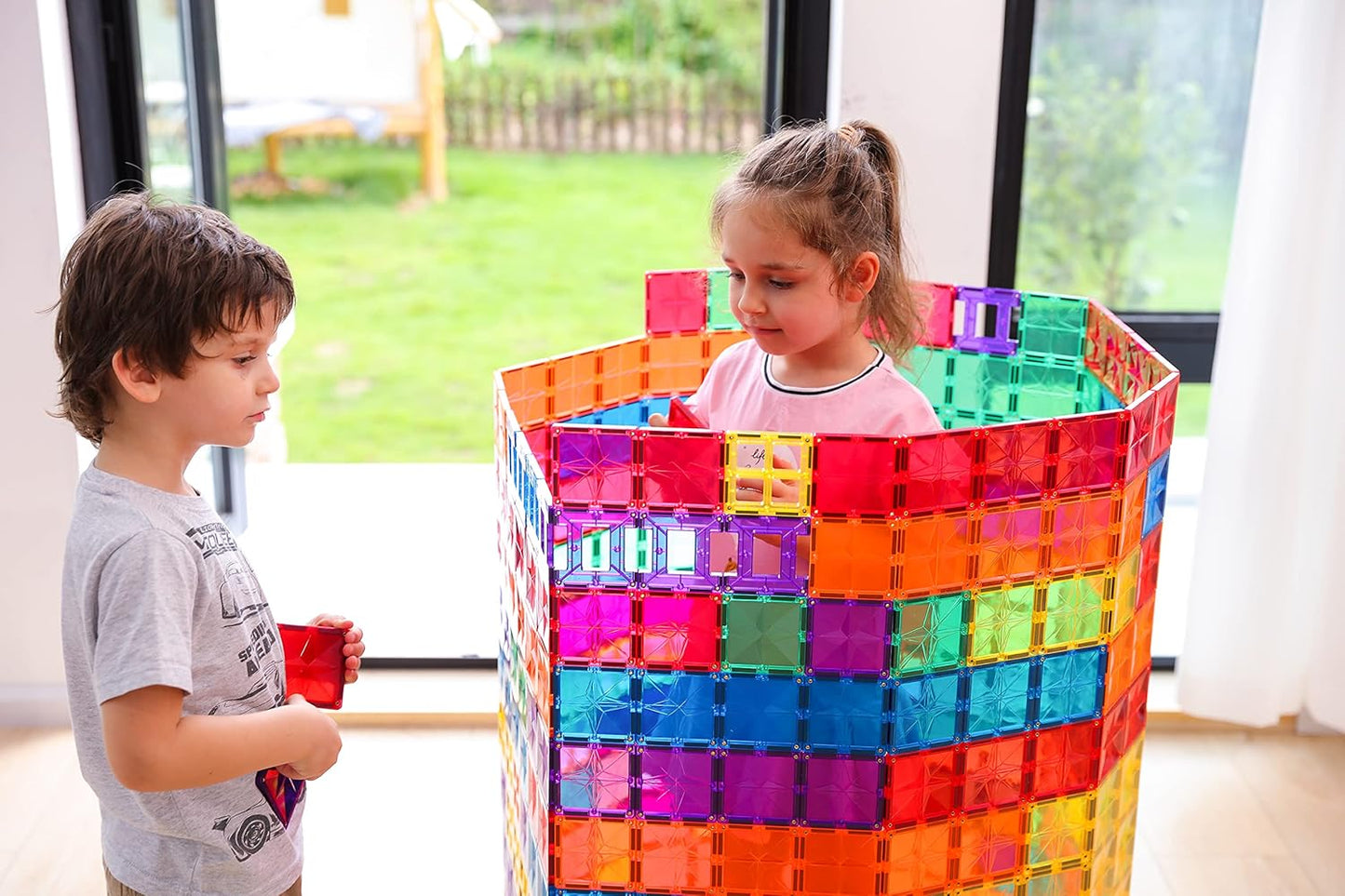 66PCS Premium MagneticTiles, MagnetTiles, STEM AUTHENTICATED, Magnetic Blocks,Polygons Magnet Set, Magnetic Building Blocks, Magnets for Kids, MagneticTile Toy Boys Girls Age 3 4 5 6 7 8