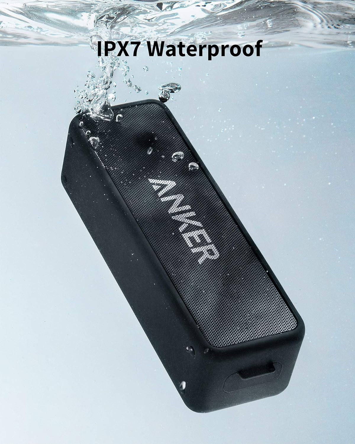 Anker Soundcore 2 Portable Bluetooth Speaker with Stereo Sound, Bluetooth 5, Bassup, IPX7 Waterproof, 24-Hour Playtime, Wireless Stereo Pairing, Speaker for Home, Outdoors, Travel