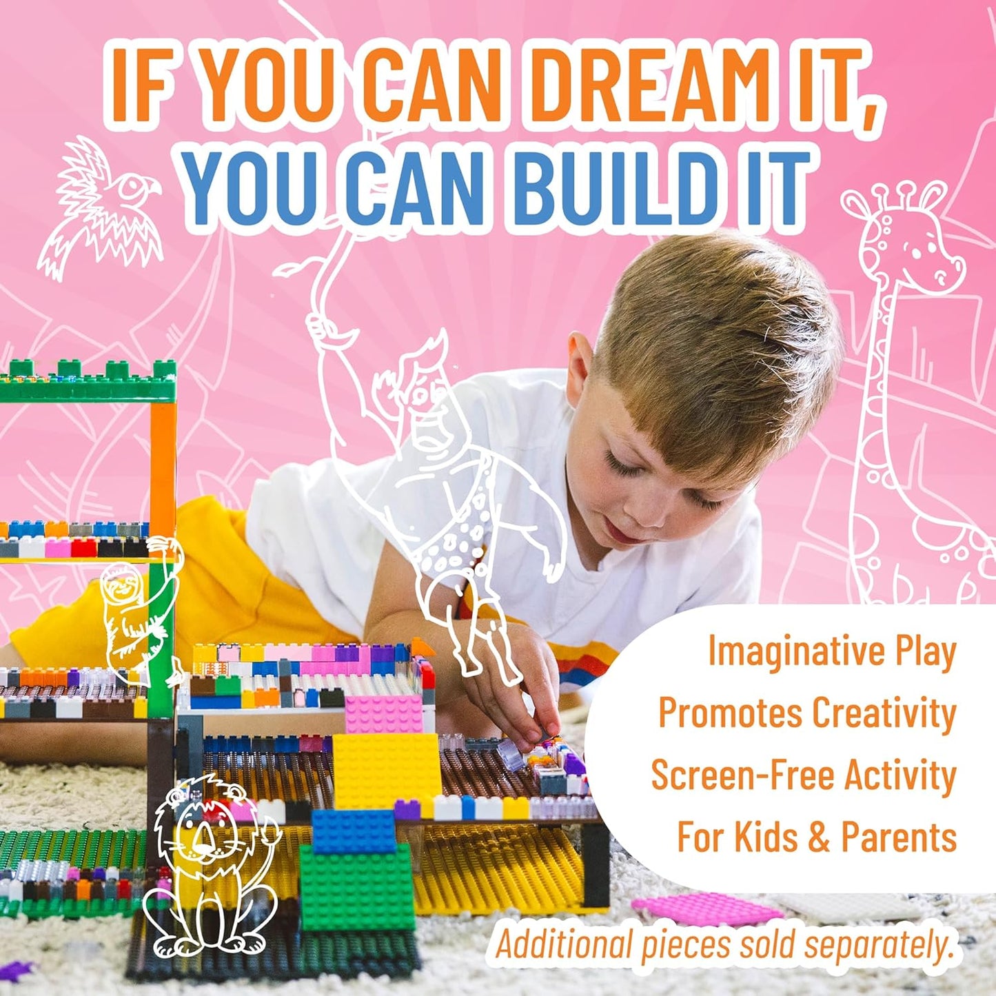 Strictly Briks Classic Bricks Starter Kit – 96 White 2x4 Building Blocks – Creative Set for Kids Ages 3+ – 100% Compatible with Major Brick Brands