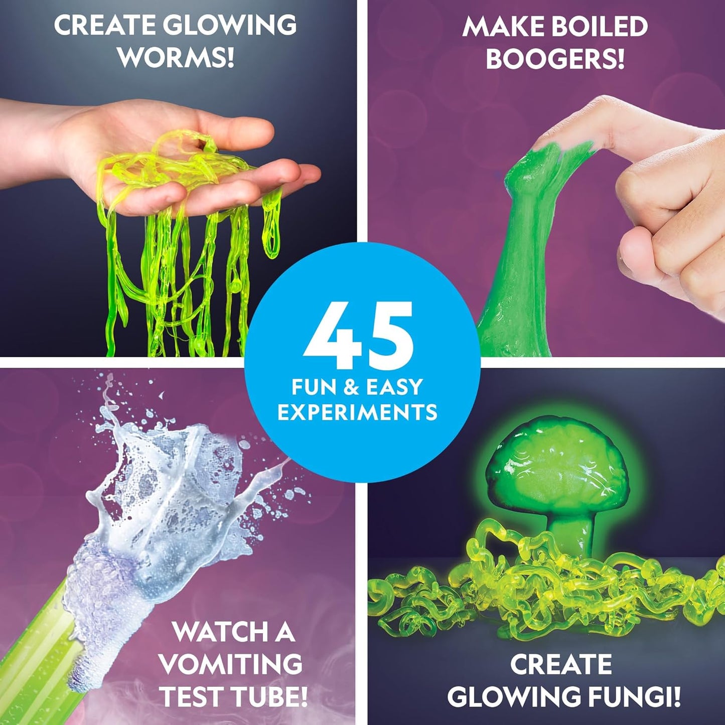NATIONAL GEOGRAPHIC Gross Science Kit - 45 Gross Science Experiments- Dissect a Brain, Make Slime, Creepy STEM Project Gifts for Boys and Girls, Halloween Activities for Kids 8-12 (Amazon Exclusive)