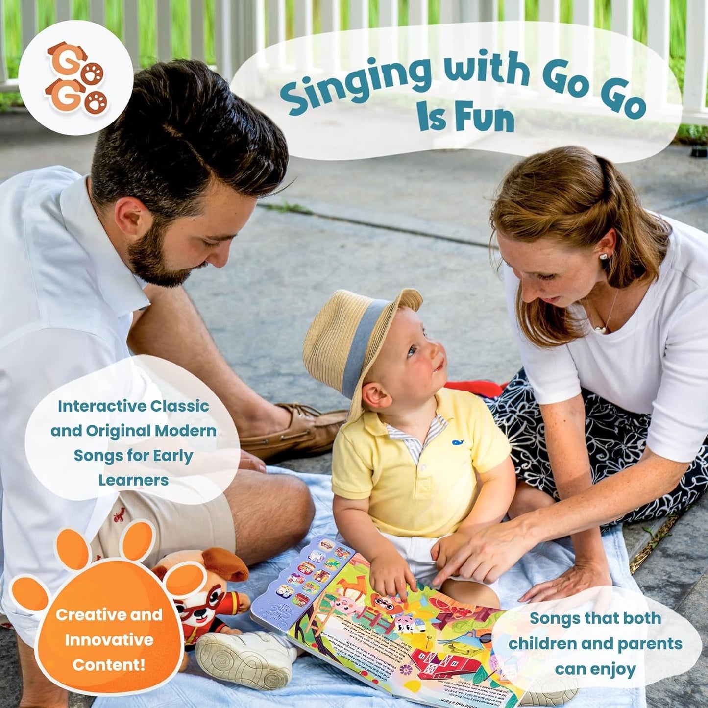 GO GO 9 Creative Animal Nursery Rhymes: Interactive Book for 1 Year Old, Sound Books for Toddlers 1-3, Musical Books for Toddlers 1-3, Music Book for Toddlers 1-3, Baby Books with Sound, Singing Books