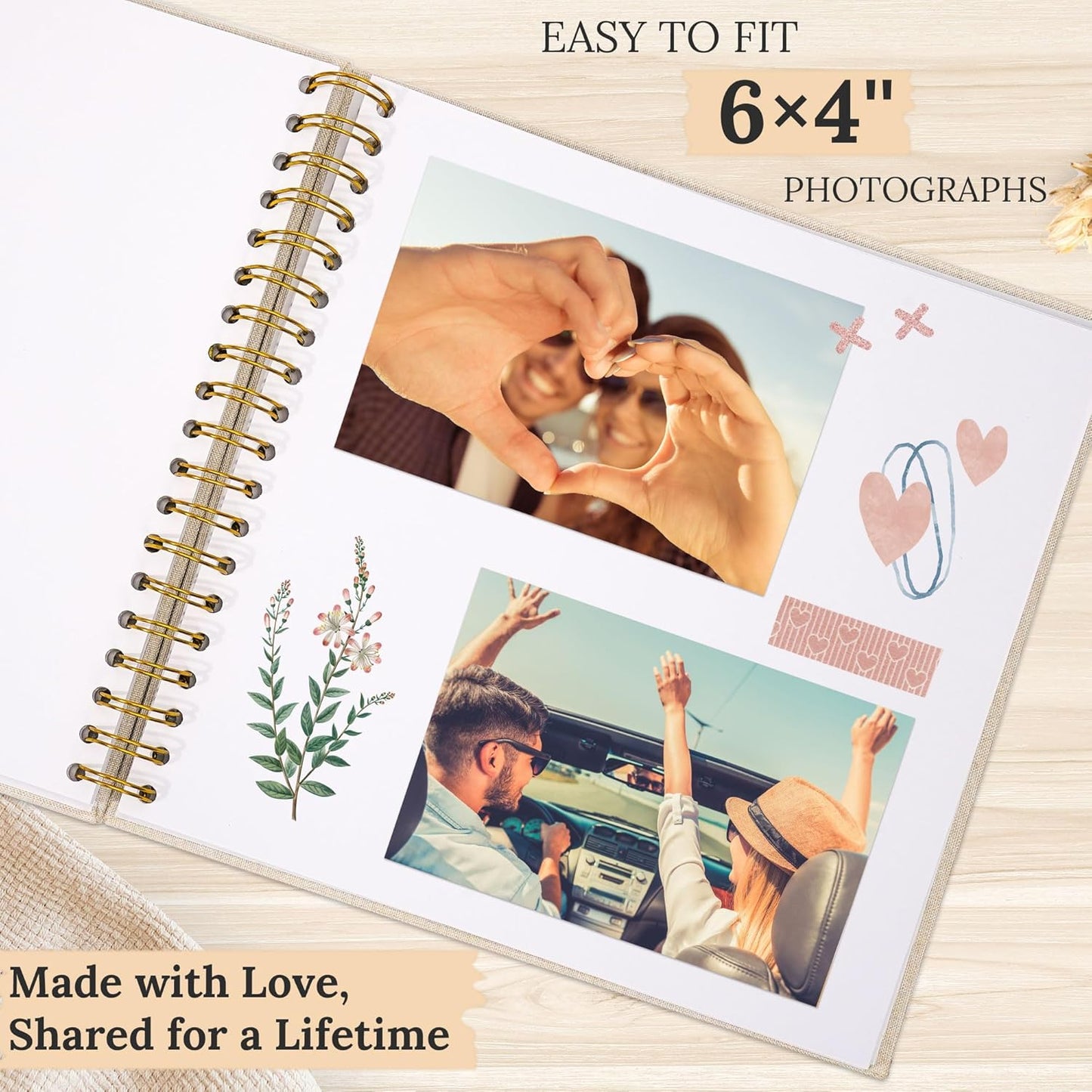Scrapbook Photo Album Linen Cover, 10 x 10 Inch Hardcover Kraft White Pages Memory Book, for Travel Wedding Guest Book Christmas Baby Shower (20 Sheets/ 40 Pages,Light Blue)