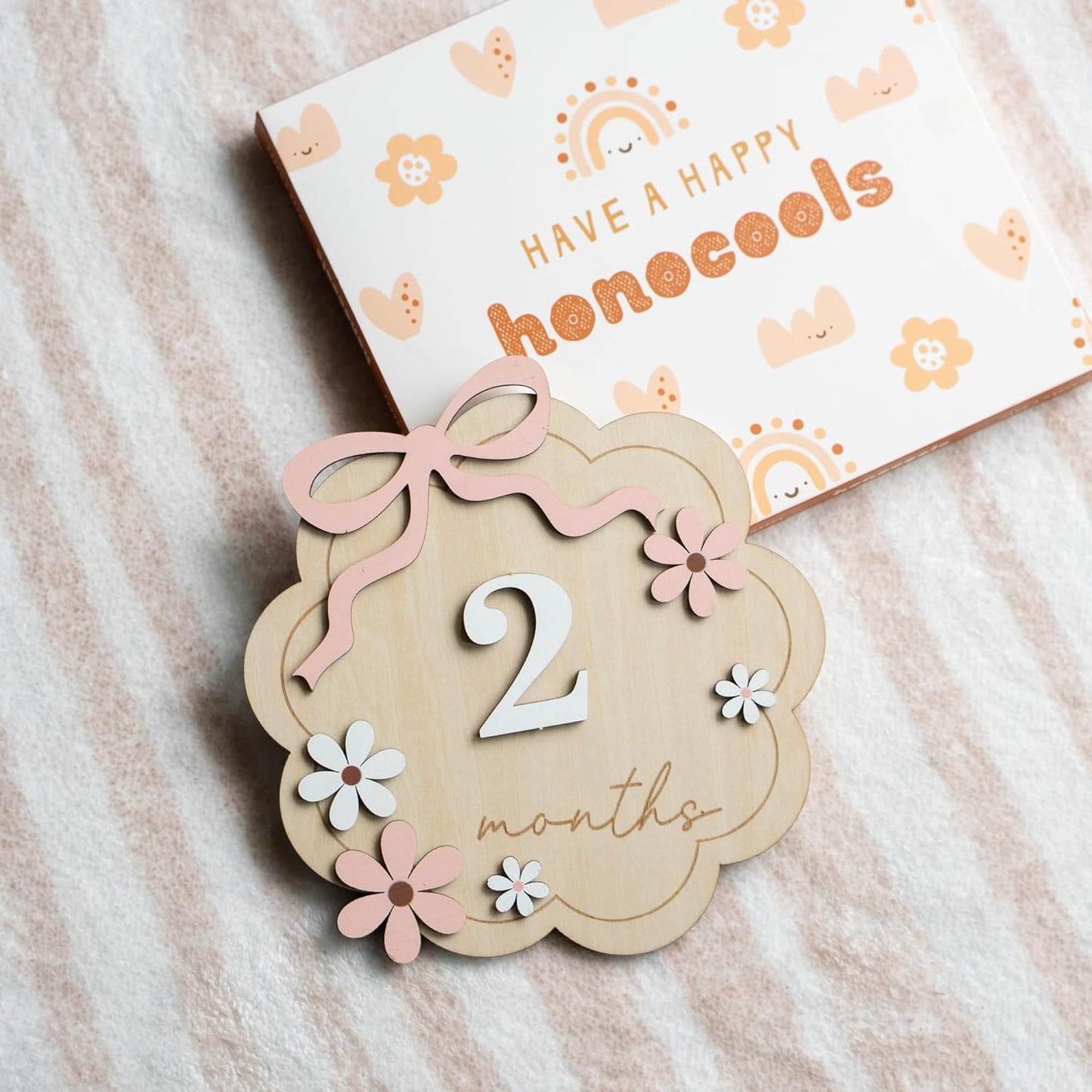 Baby Monthly Milestone Sign,1-12 Monthly Baby Milestone, Month Milestone Baby Girl, Baby Months Milestone, Newborn Photography Props Double-Sided (B11)