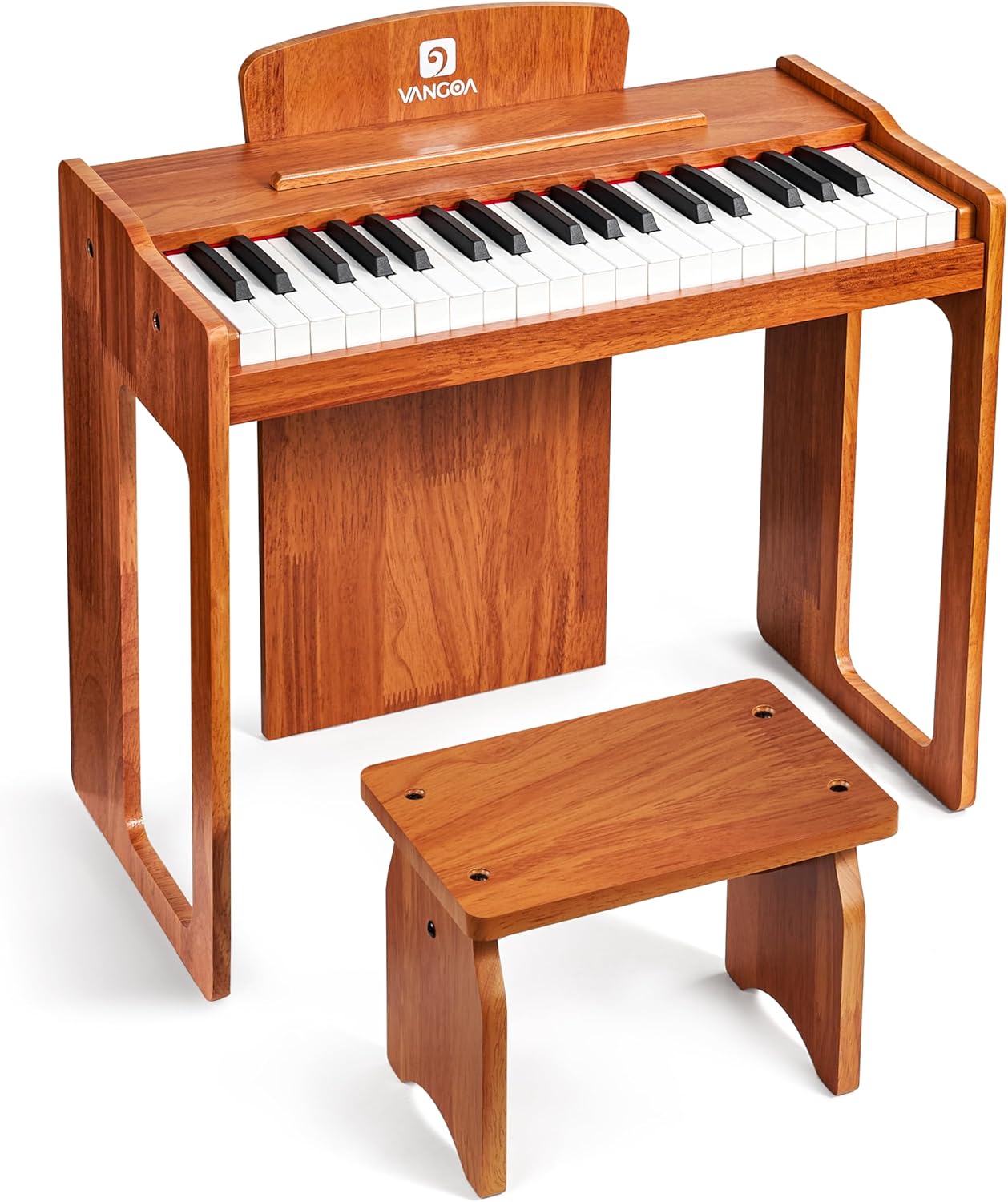 Vangoa Kids Piano Keyboard, 37 Keys Wood Digital Piano for Kids, Music Educational Instrument Toy, for Girls and Boys, Solid Wood Yellow