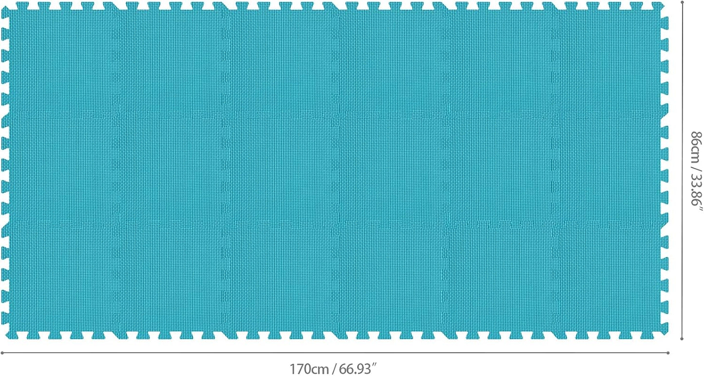 qqpp EVA Rubber 18 Tiles Interlocking Puzzle Foam Floor Mats - Baby Play Mat for Playing | Exercise Mat for Home Workout. Indigo naturalis (Dark Green). QC-Pb18N