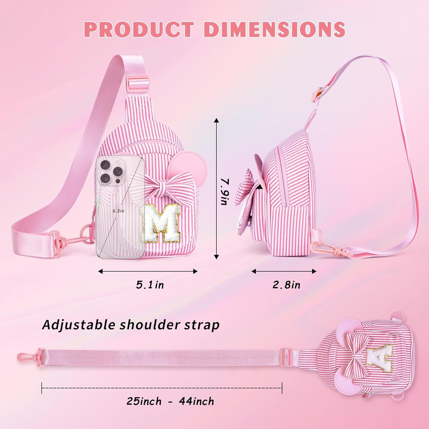 Initial Sling Bag, Small Sling Bags for Girls Kid, Gifts for Little Girls Kids, Girl Friend Bridesmaid Birthday Gift for Kids Daughter Sister Kid Girl Gifts Trendy Stuff Belt Bag (Blue S)