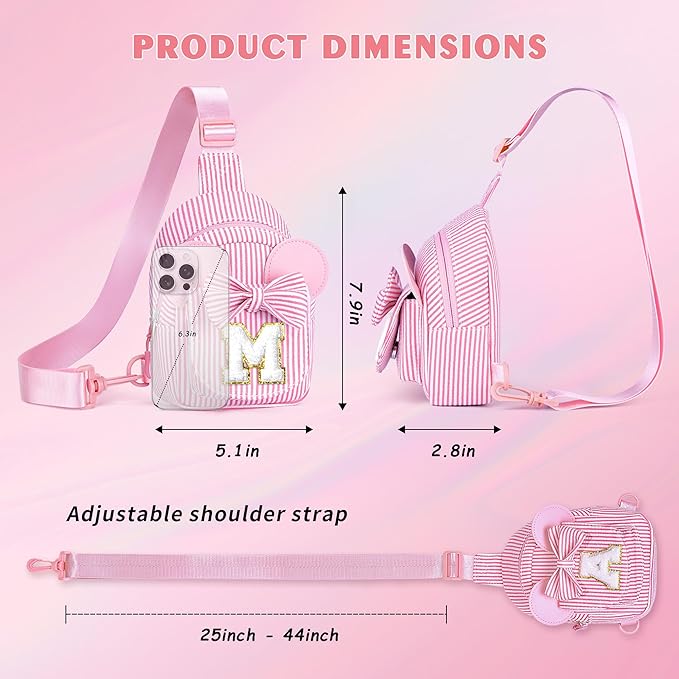 Gifts for Girls, Girls Birthday Gift Girl Gift Trendy Stuff | Purple Letter Small Sling Bags for Little Girl Kids Cross Body Belt Bag Sling Bag Birthday Gifts for Sister Daughter (Purple I)