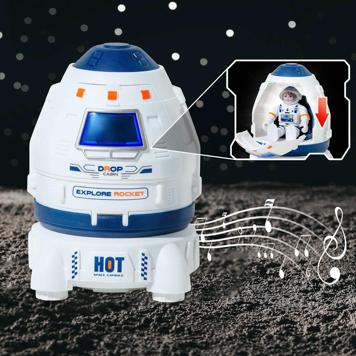 Concentration, Focus Toys , Space Rocket Ship Rocketship Small Spaceship Kids Astronaut Toy, Rocket, Educational, Concentration, Learning, Outer Space Toy, Gift for 3-8